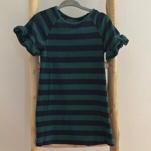 Duffield Lane Green and Black Striped Short Sleeve Tee